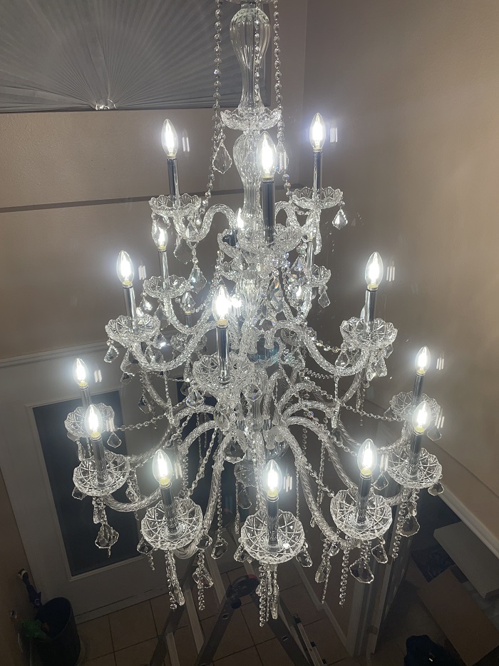 chandelier installation